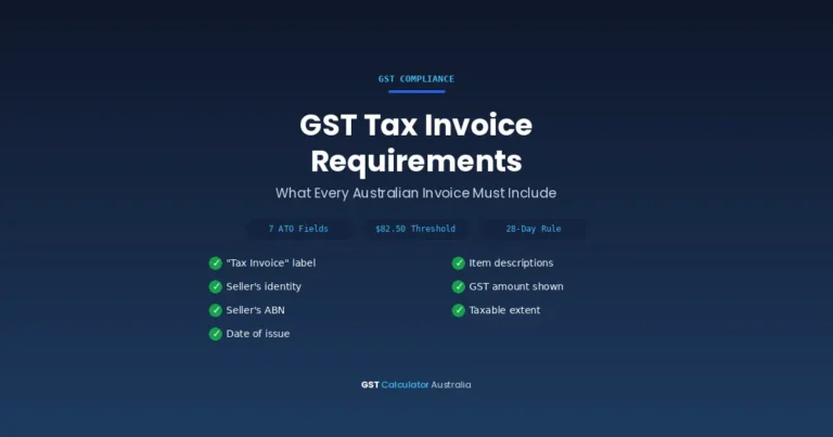 GST tax invoice requirements Australia — the 7 ATO-required fields every invoice must include